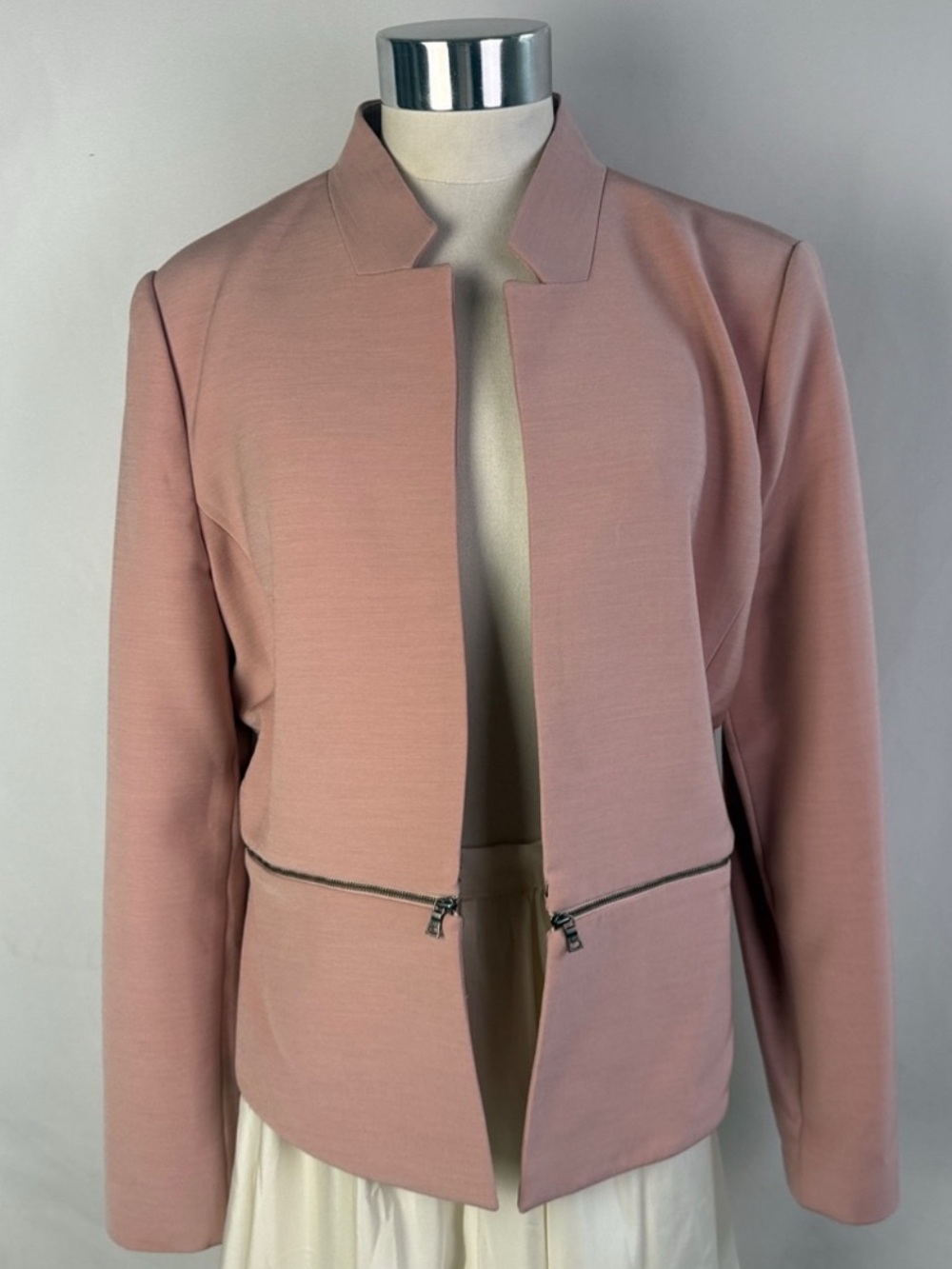 BCBG PINK ZIP FRONT BLAZER JACKET